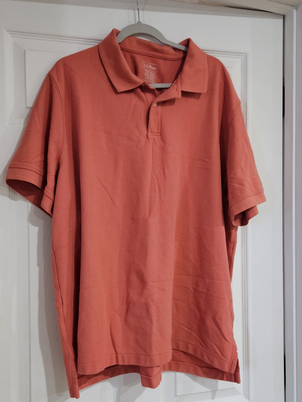 LL Bean Men's XXL Polo Shirt Short Sleeve Regular Traditional Fit Coral